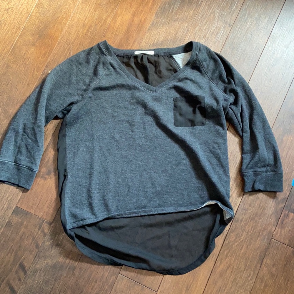 Black 3/4 sweater/shirt with a mesh backing